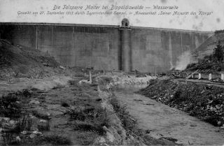 Bau der Talsperre - Wasserseite